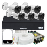 Kit Intelbras 6 Câmeras Vhc 1120 Dvr 8 Canais 1tb 200m Cabo