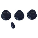 Knobs Guitarra Strato Stratocaster Preto - Kit Com 4 Peças