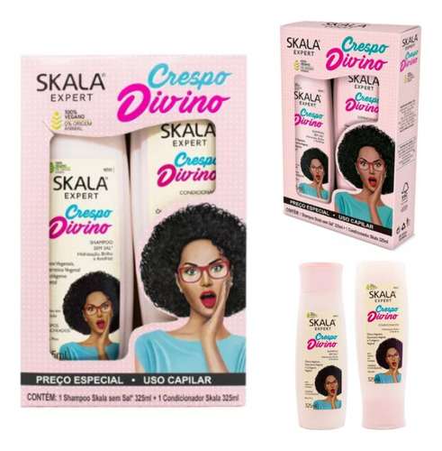 Skala Crespo Divino Shampoo+acondicionador 325ml Rulos Lfme