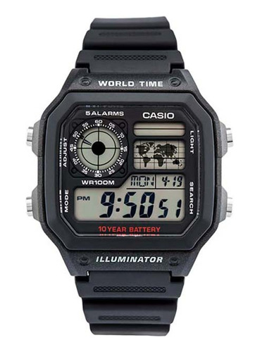 Reloj Casio Ae 1200wh Alarma Hora Mundial 100% Original 