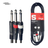 Cable Audio Plug Mono A 2 Plug 3 Metros Stagg Syc3p2pe