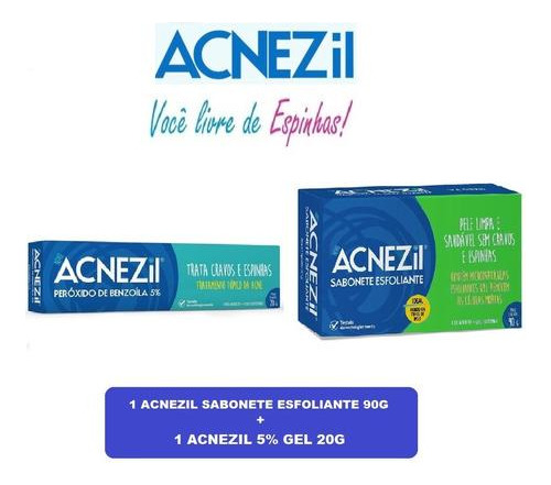 Kit Acnezil Sabonete Esfoliante 90g + Acnezil Gel 20g