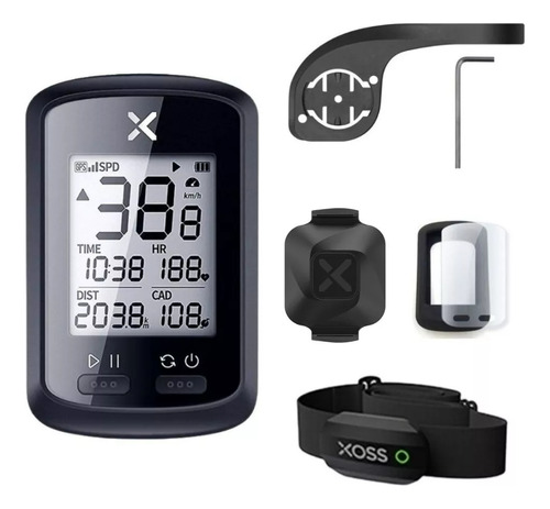 Kit Gps Xoss G+plus + Sensor Cadencia + Cinta Card + Suporte