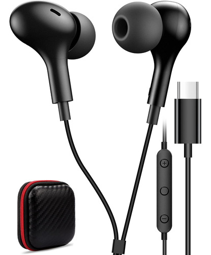 Auriculares Con Micrófono Titacute, Cableado, Usb C, Negro