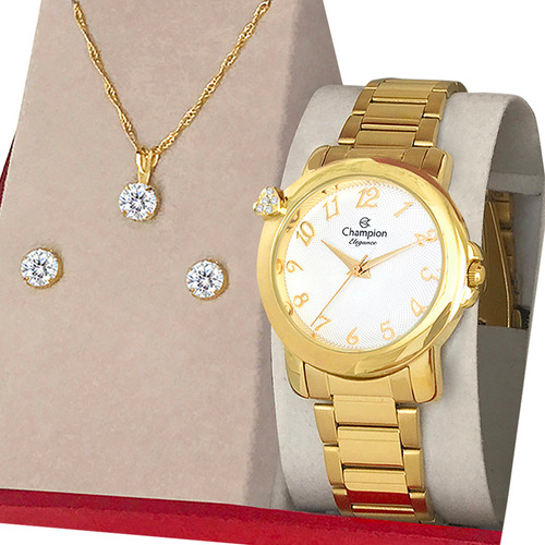 Relógio Feminino Dourado Champion Original Com Garantia Luxo