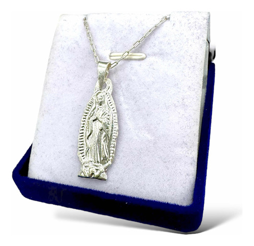 Virgen De Guadalupe De Plata + Cadena De Plata