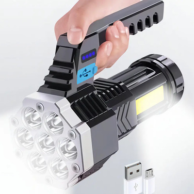 Vanance® Linterna Táctica Led Cob Recargable Lámpara De Mano STD818 Portátil Recargable Camping De Pilas Potente Negra con luz Blanca | MercadoLibre