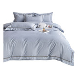 Duvet Unicolor Con Detalles En Relieve Celeste Doble