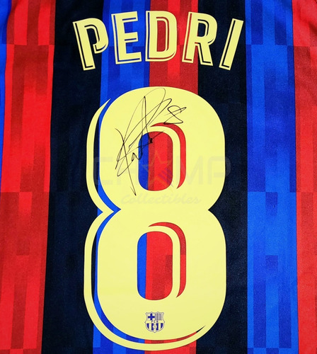 Jersey Autografiado Pedri Barcelona 2022-23 Gonzalez España