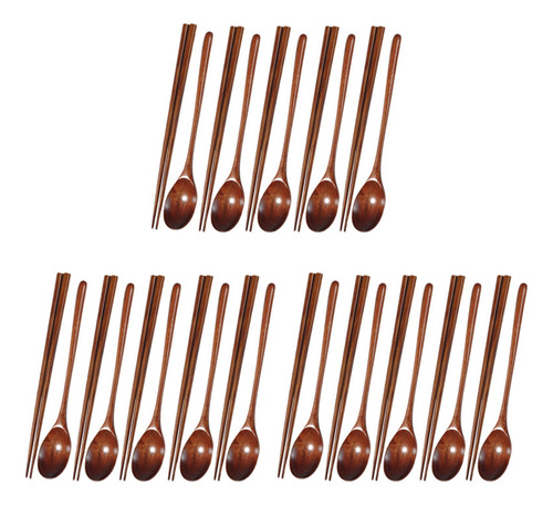 Juego De 3 Cucharas Y Palillos De Madera De Teca Spoons, Ant