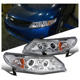 Honda Civic Sedan 2006 - 2011 Juego Faros Ojo De Angel Crom