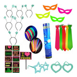 Kit Festa Neon Adereço Brilha Luz Negra 80 Itens Balada 