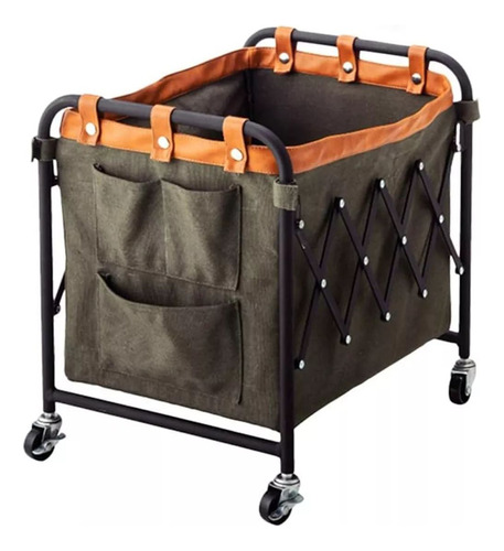 Carrito De Compras Vagón Plegable Multiusos Con 4 Ruedas Negro