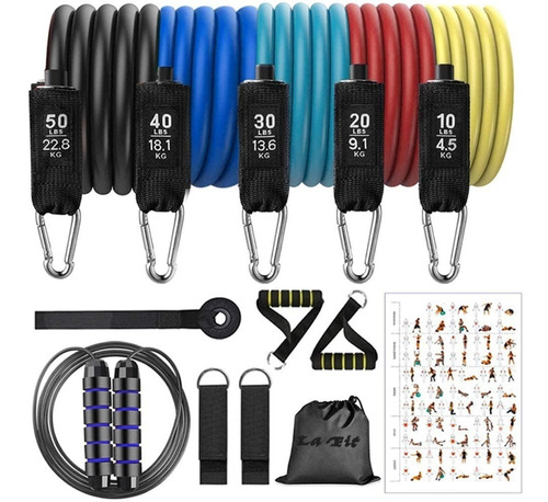 Kit Bandas Resistencia Elásticas Tubulares Ejercicio + Lazo 