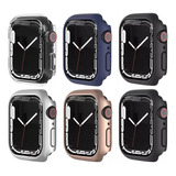 6pcs Case Cristal Templado Para Apple Watch Series 8 7 6 5 4