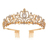 Diadema De Cristal Con Forma De Tiara Plateada, Corona De Pr