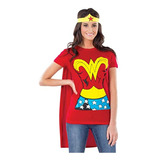 Camiseta Wonder Woman Con Capa Y Diadema
