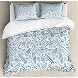 Fundas Para Edredones - Ambesonne Surfboard Duvet Cover Set,