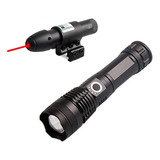 Linterna Tactica P50 Luz Blanca Zoom Caza + Laser Mira Roja