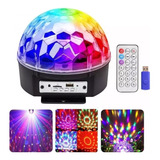 Globo Bola Maluca Laser Jogo De Luz 9 Led Rgb Ritimo Musica