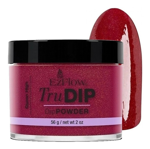 Polvo Trudip Inmersión Para Esmalte Sin Cabina Ezflow 56 Gr Color Queen High (bordó Con Glitter)