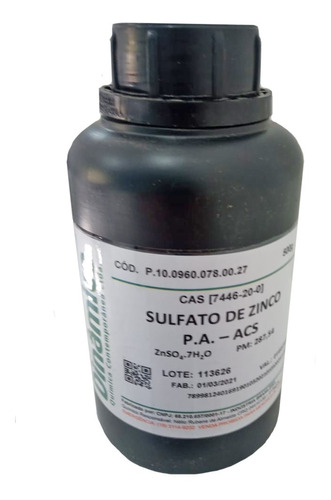 Sulfato De Zinco Pa 7h2o Pa Acs 500g