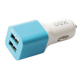 Carregador Automotivo Com Duas Entradas Usb Oex Cg101 - Azul