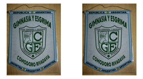 Banderin Mediano 27cm Gimnasia Esgrima Comodoro Rivadavia