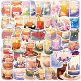 Velas Kawaii Aesthetic 50 Calcomanías Stickers Pvc Vs Agua