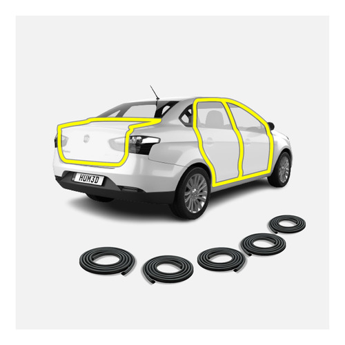 Kit Burletes De Puerta Y Baul Fiat Siena + Regalo