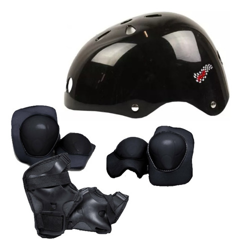 Kit Proteção + Capacete Infantil Rava Play Bike Skate Patins