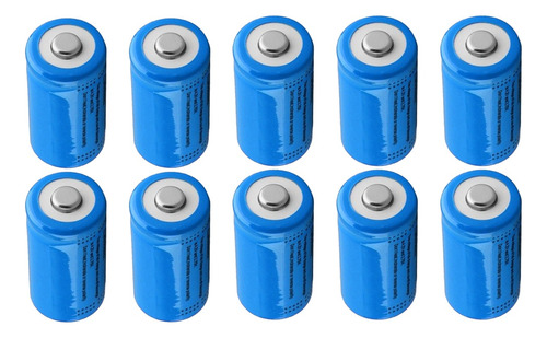 Kit X10 Pilas Baterias 16340 Cr123a 3.7v Litio Recargable!