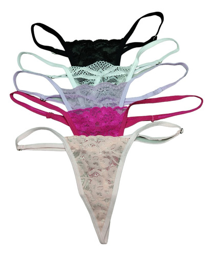 Set X5 Panty Sexy De Encaje Tipo Hilo