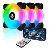 Kit 3 Fans Coolers Rgb 120mm  Com Cotroladora  Fc1306 Hayom