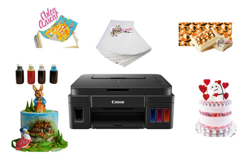 Impresora Canon +tinta Comestible Compatible+obleas+regalos 