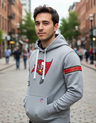 Sudadera Nfl Tampa Bay Bucaneros Personalizada Gris