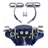 2 Espejos Plata For Harley Davidson Serie Dyna Softail