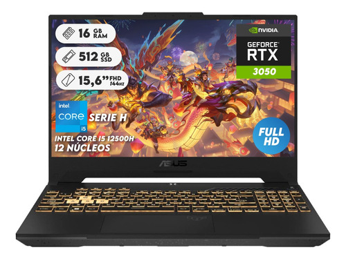 Portátil Gamer Asus Tuf F15 Intel5 12500h 16gb Ram 512gb Ssd