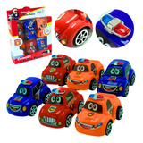 6 Carrinhos Fricção Brinquedo Para Menino Colorido Reforçado Personagem 6 Carrinhos A Fricção