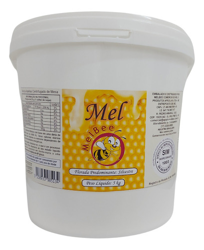 Mel Puro De Abelhas Europa - Balde 5 Kg - Florada Silvestre