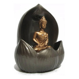 Incensário Cascata Buda Na Flor De Lotus 13cm B57194
