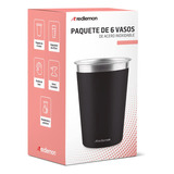 6 Vasos Redlemon Fiesta Acero Inoxidable Multicolor 470ml