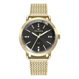 Relógio Feminino Technos Dourado Fundo Preto 2036mmc/1p 