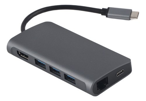 Hub Tipo C A Hdmi Rj45 8 En 1, Acoplamiento Usb C Multifunci