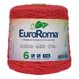 Barbante Euroroma 1 Kg 1016m Nº6 Tricô Crochê Cores Full Cor Vermelho 1000