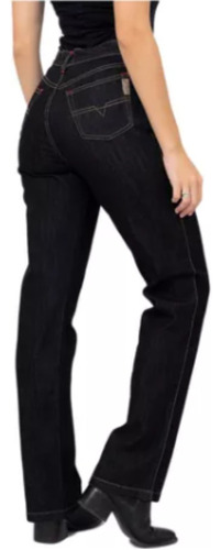 Pantalon Jean Elastizado Negro Mujer Talles Grandes Recto 
