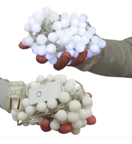 Luces Para Navidad Canica Pequeña 84leds 5.2mts Luz Blanca