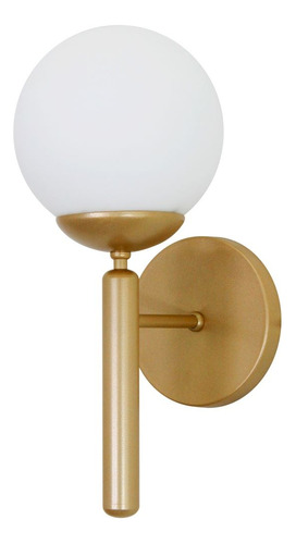 Arandela Luminalux La Linda Ball Jabuticaba Decoração Home L Cor Dourado Com Globo Branco