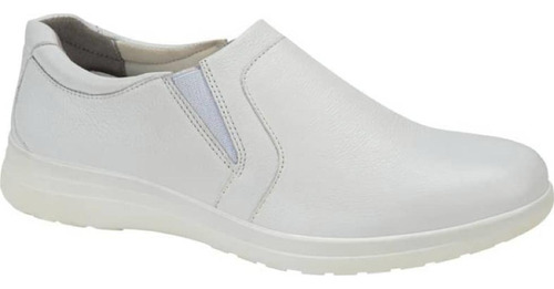 Zapatos Mocasines Blancos De Doctora O Efermera Piel Confort