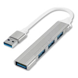 Adaptador Usb 3.0 Y 2.0 4 Puertos Hub Metálico Pc Notebook